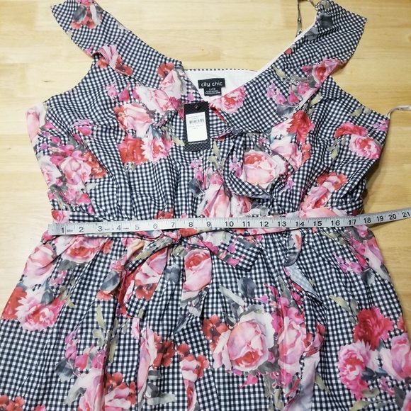 Plus 20/L Rose Picnic Print Dress - Picture 7 of 7